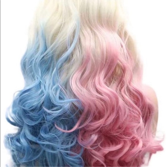 🆕 22” HARLEY QUINN Unicorn BLONDE OMBRE BODY WAVY WIG *NEW* - Picture 4 of 6